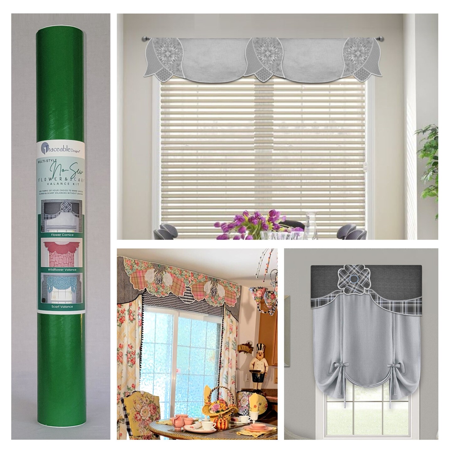 Multi-Style Cornice-Valance Kit | Make Custom Flower-Design Window Treatments Without Sewing