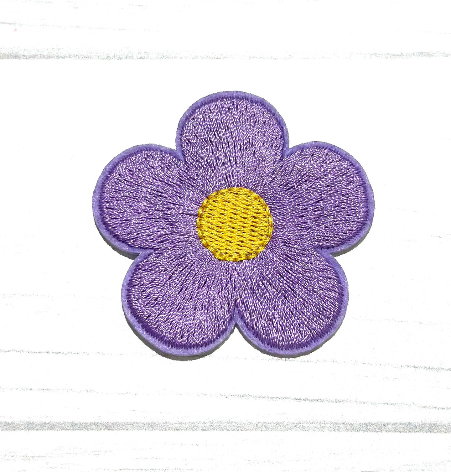 Flower embroidered patch