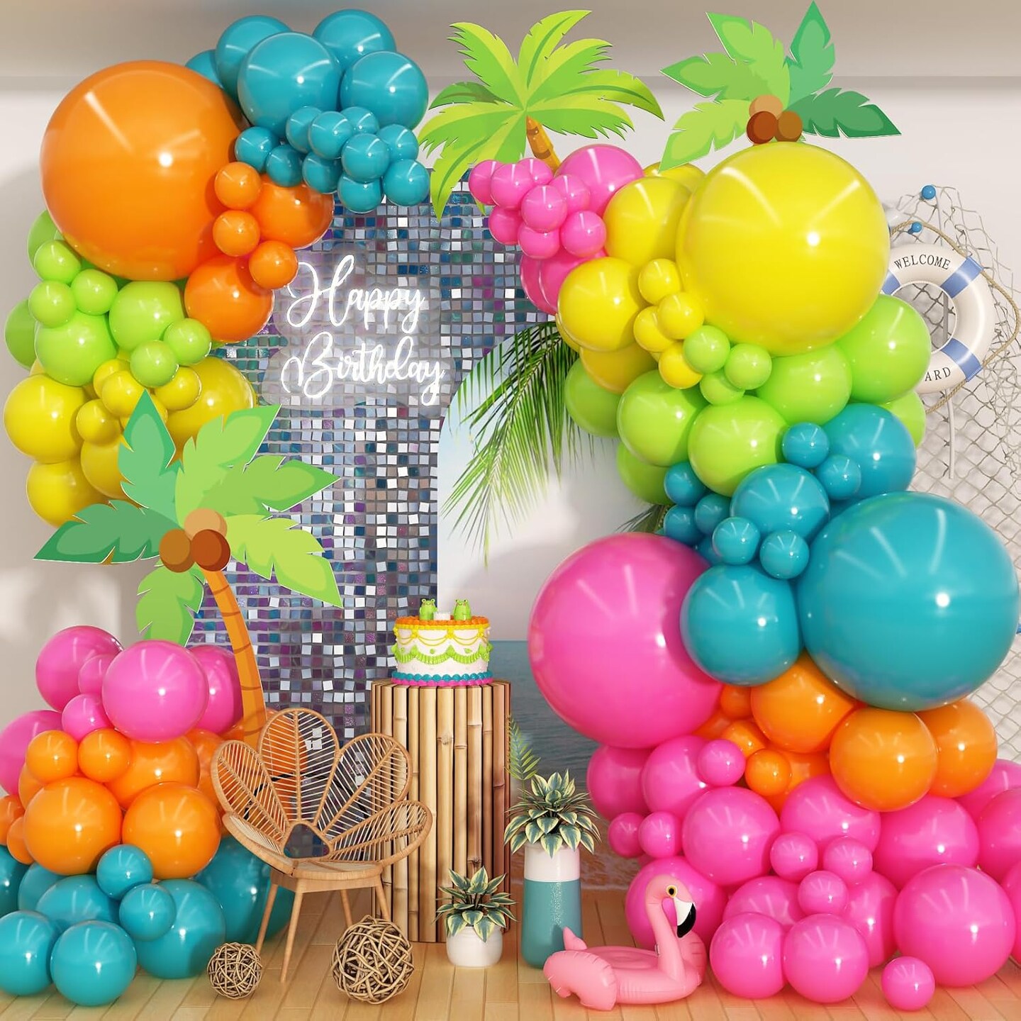 Summer Tropical Balloon Arch Garland Kit with 14 color choices