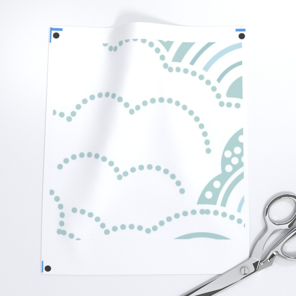 Nursery Clouds Baby Kids Dots Lines Monochromatic Gender Neutral Retro Vintage Sky Geometric Custom Printed Fabric by Spoonflower Various Fabrics by the Yard or Fat Quarter