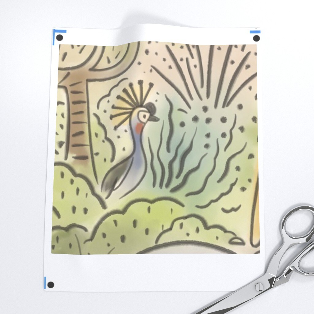 Safari Watercolor Exotic Animals Baby Kids Nursery Zoo Elephant Monkey Lemur Giraffe Palm Tree Tropical Birds Large Scale Custom Printed Fabric by Spoonflower Various Fabrics by the Yard or Fat Quarter