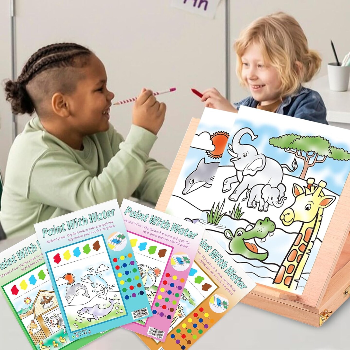 29 Pieces Starter Kit - Acrylic Paints Set for Kids(Red, Yellow, Blue, Black, Green)