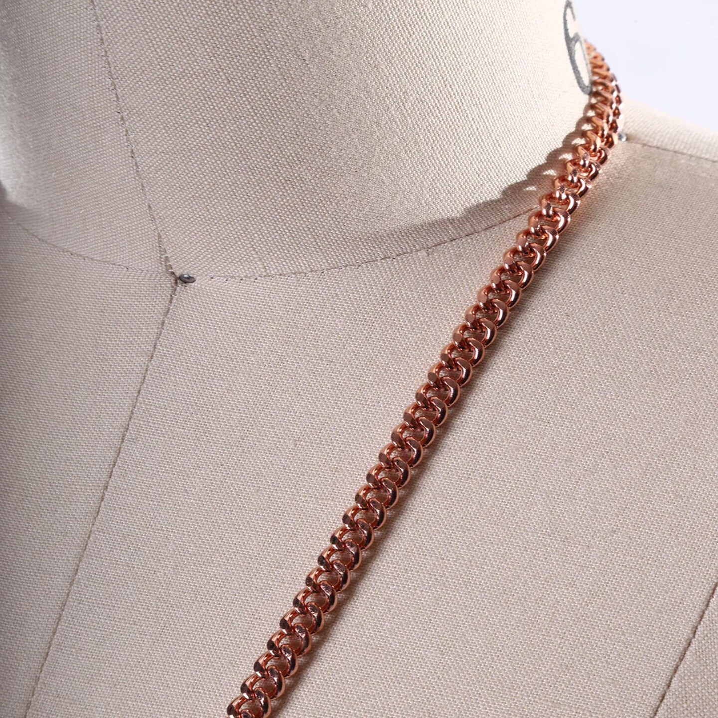 1 Yard 6mm Rose Gold Glossy Metal Chain Trim for Jewelry Making and DIY Accessories