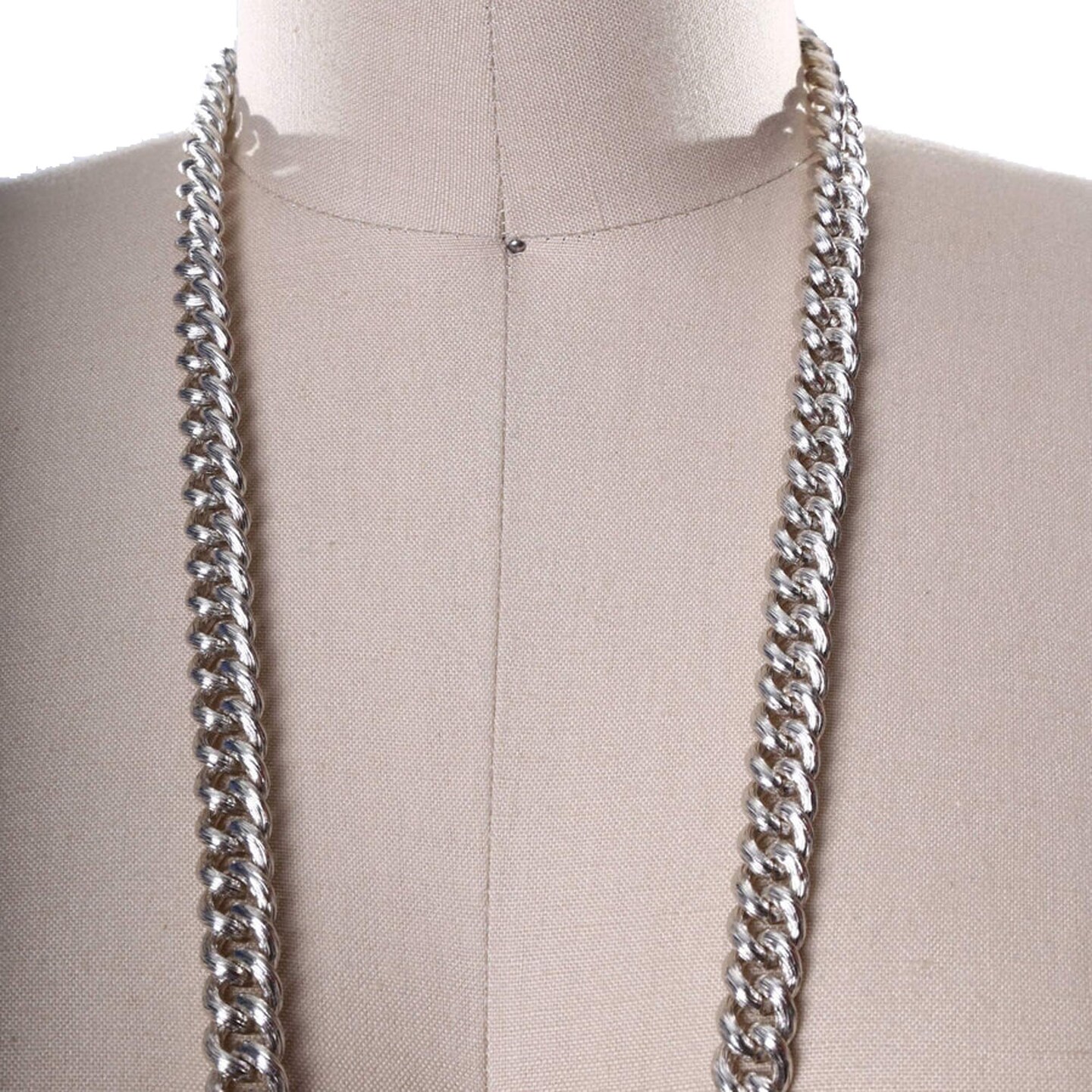 1 Yard 11mm Silver Textured Aluminium Metal Chain Trim for Jewelry and Costumes