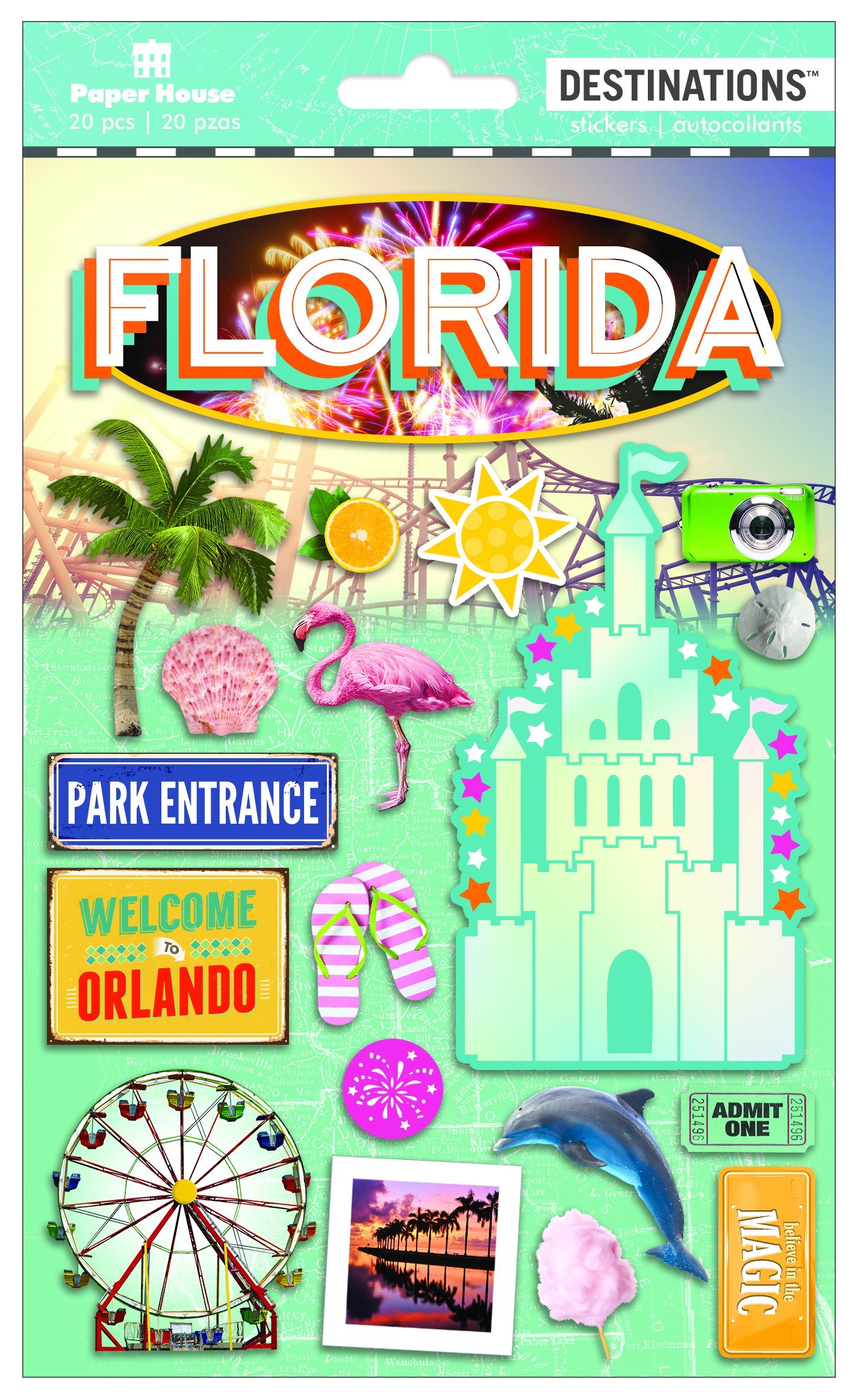 Paper House Florida Dimensional Stickers