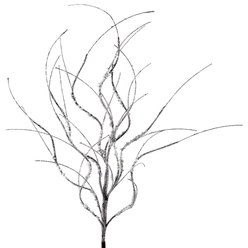 32&#x22; Frosted Curly Twig Spray - Christmas Winter Wonderland Decor