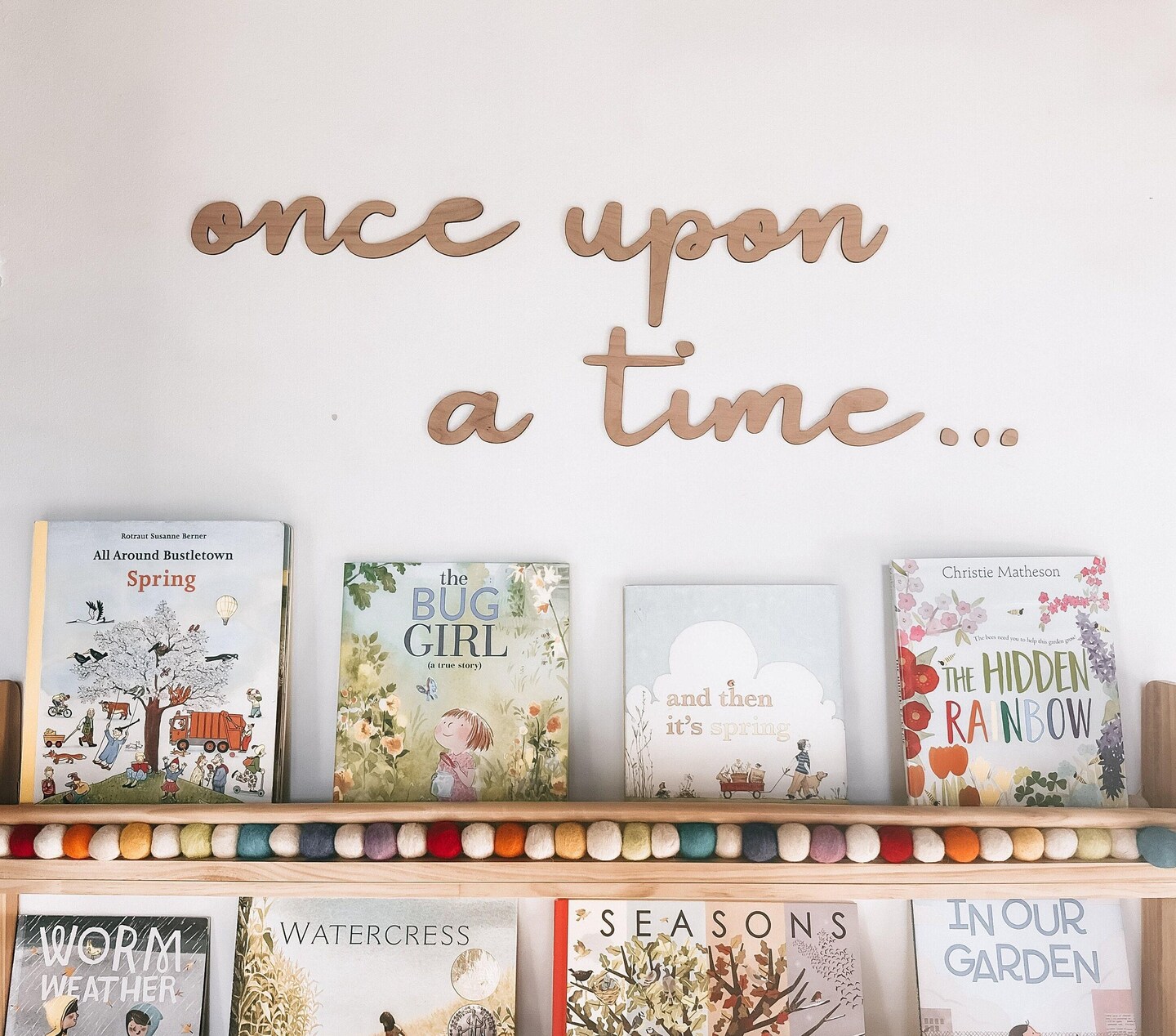 thumbnail image 2 of Once Upon A Time Wooden Wall Signs - Nursery Decor For Bookshelf, Reading Corner, Classroom 2 of 12