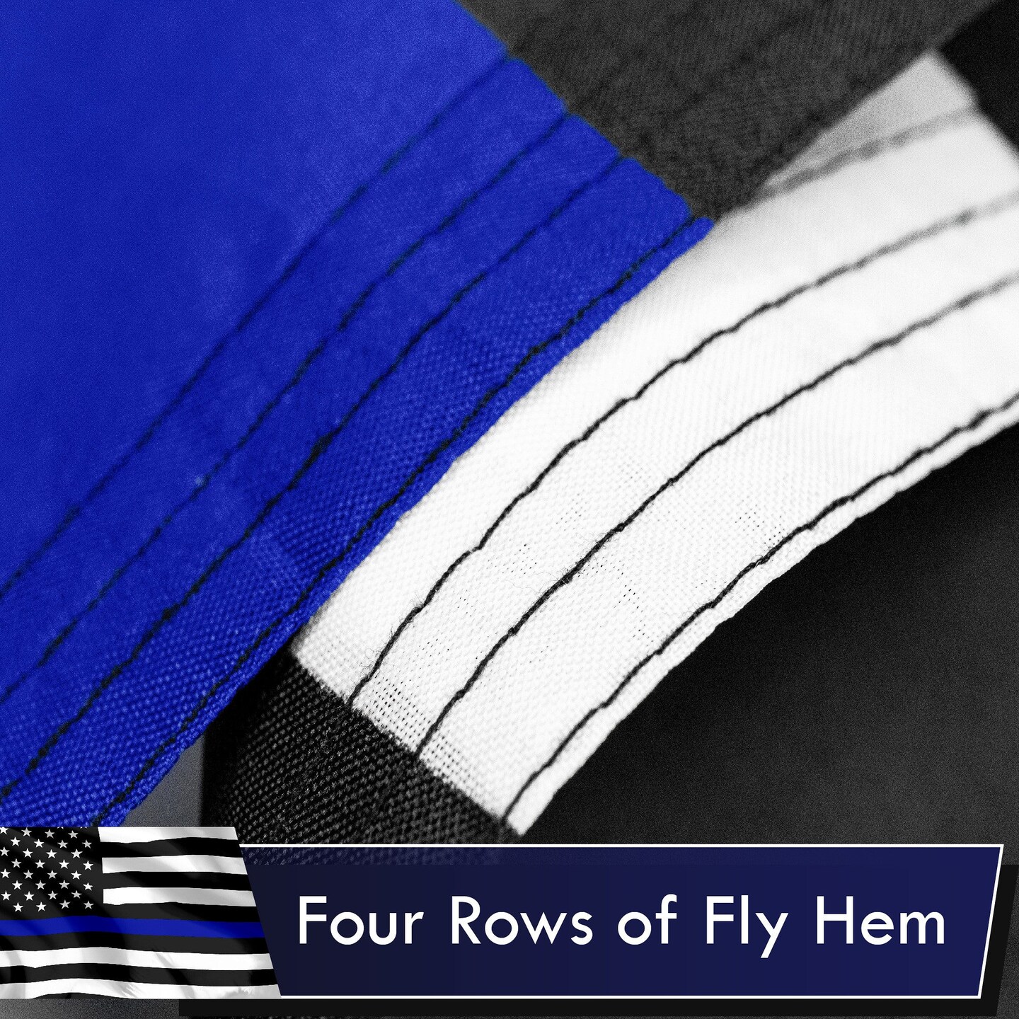 G128 Combo Pack: USA American Flag 3x5 Ft 75D Printed Stars &#x26; Thin Blue Line Flag 3x5 Ft 75D Printed