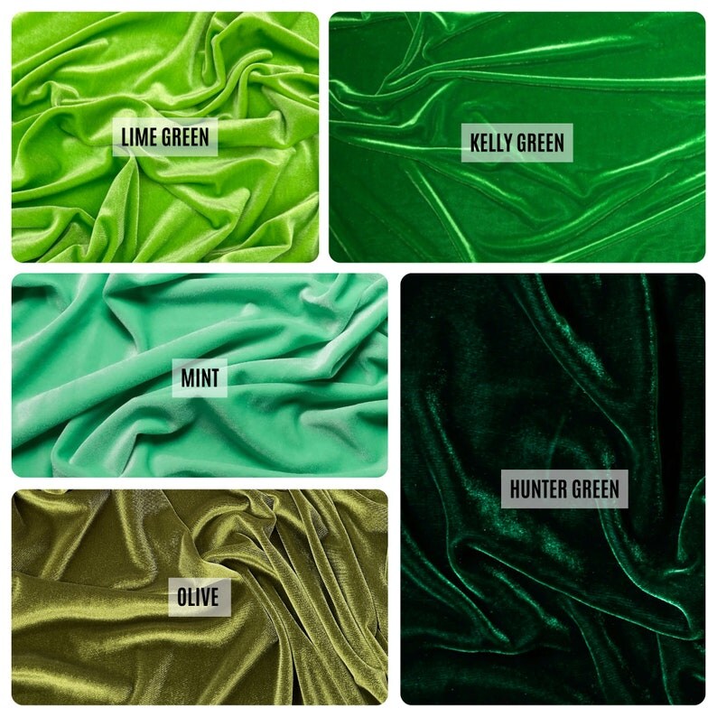 Stretch Velvet Fabric by the Yard, 60" Wide Plush Velvet 4-Way Stretch