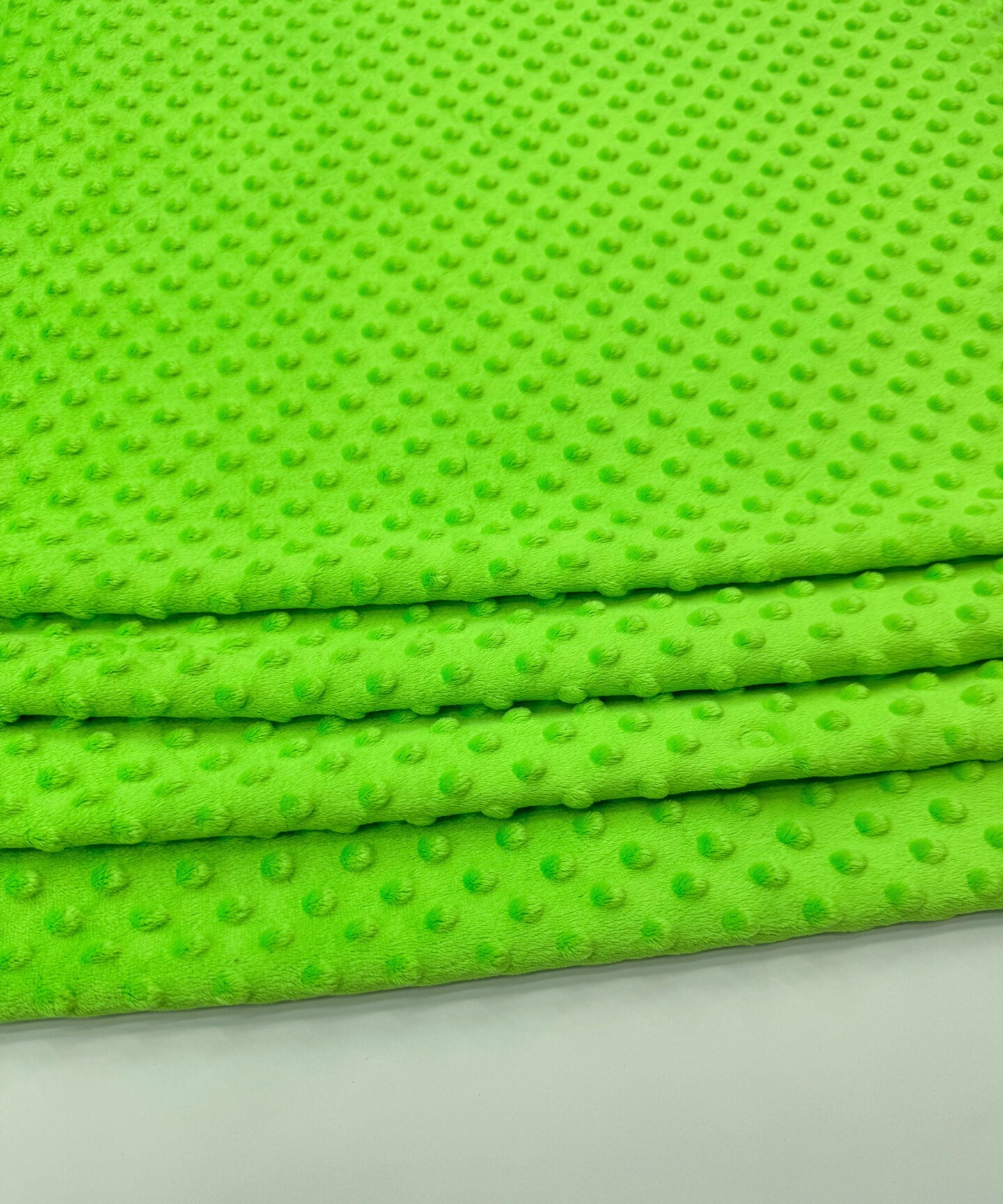 Lime Green Minky Dot Fabric by the Yard, 60" Wide Ultra-Soft Plush Minky Fabric for Baby Blankets, Nursery Decor, Plush Toys & Sewing