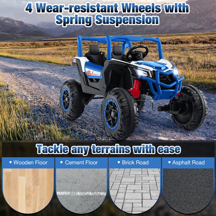 24V 2-Seater Kids Ride On UTV with Remote Control, Suspension, Lights and Music