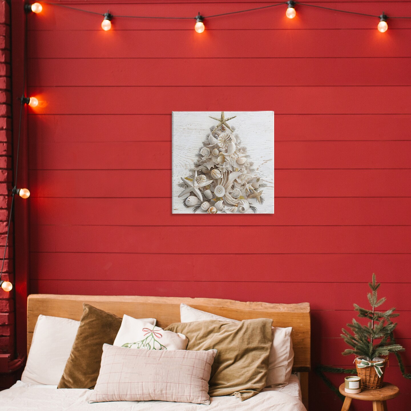 Stupell Industries Beachy Shiplap Christmas Tree Canvas Wall Art, design by Sasha