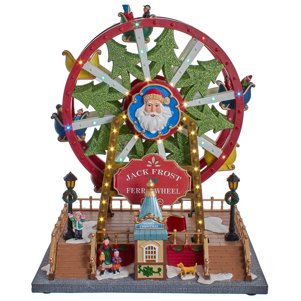Kurt Adler 13-Inch Lighted Musical Christmas Ferris Wheel with Motion