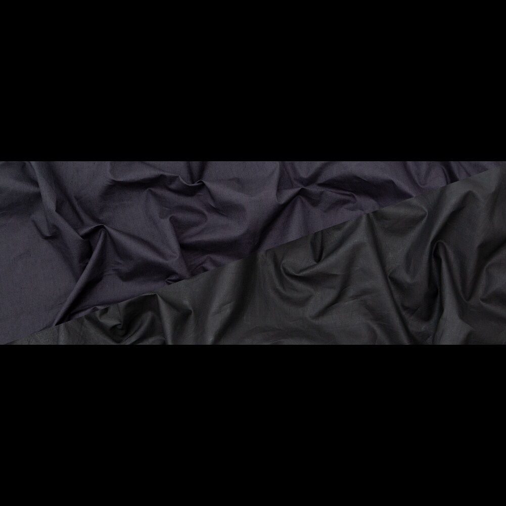 1 Yard Midnight Blue Linen Woven with Pale Black Topcoat Solid Fabric