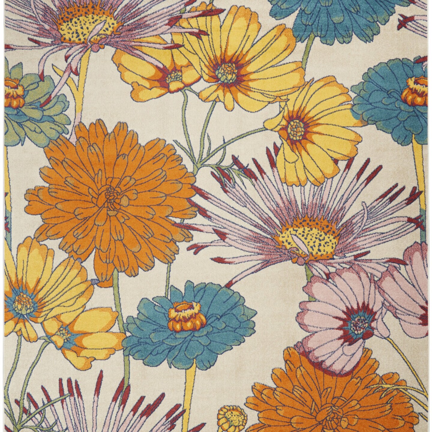 Edge Collections - 9' X 12' - Multicolor - Floral Area Rug for Inviting Spaces - 1 Piece