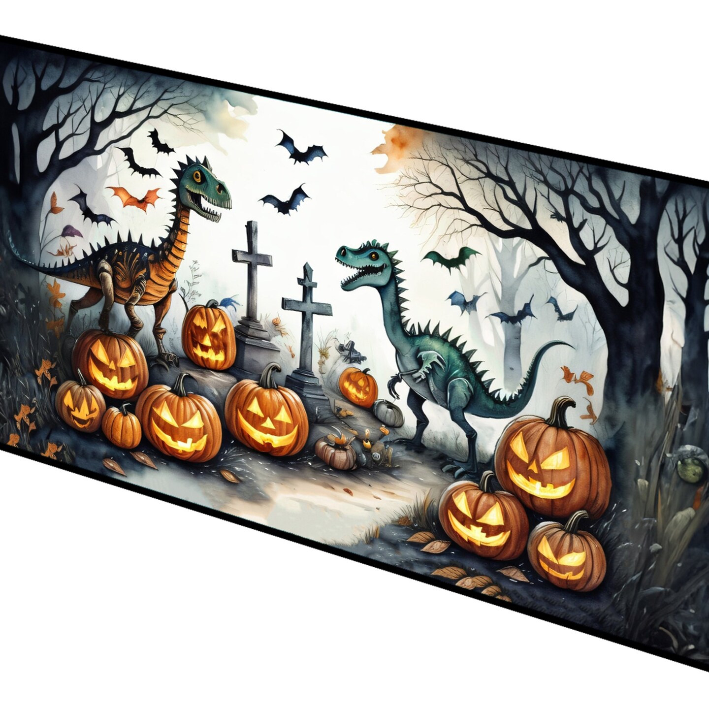 Edge Collections - 28" x 58" - Multicolor - Mat Decorative Halloween Runner Indoor Outdoor Use - 1 Piece