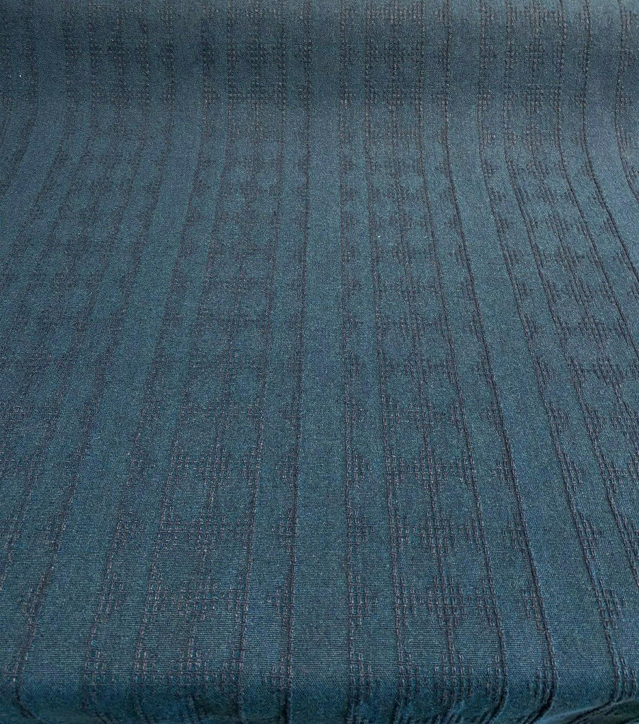 1 Yard Keystone Vertex Ocean Blue Woven Upholstery Fabric 54 Inch Width