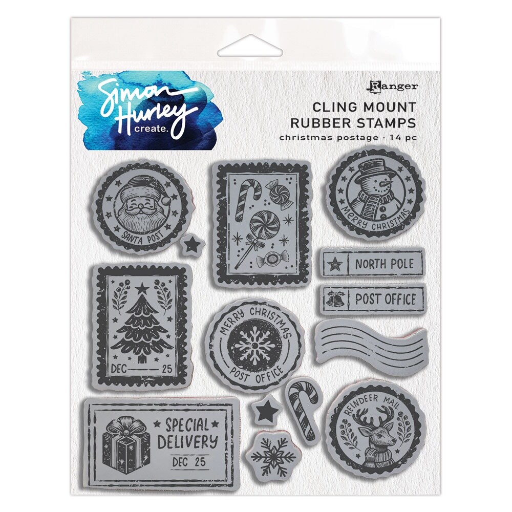 Simon Hurley create. Mount Stamp 6"X6"-Christmas Postage