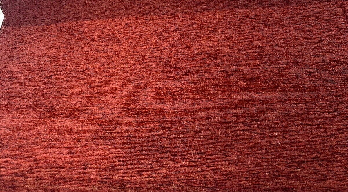 1 Yard Upholstery Chenille Fabric 100% Polyester Carson Wine Soft Chenille Backed 56 inch Width