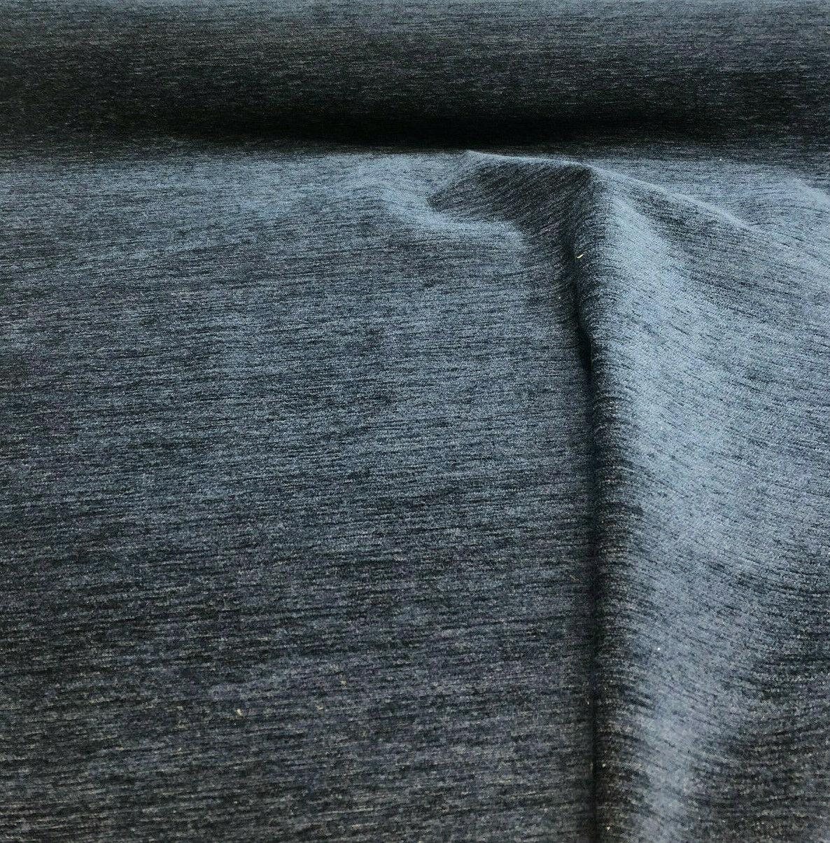 1 Yard Navy Blue Upholstery Fabric Soft Chenille Solid Material Durable 56 Inches Width