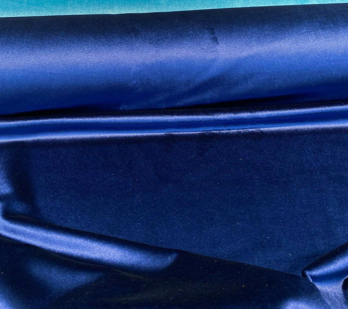 1 Yard Navy Blue Velveteen Velvet Drapery Upholstery Soft Durable 100% Polyester Fabric