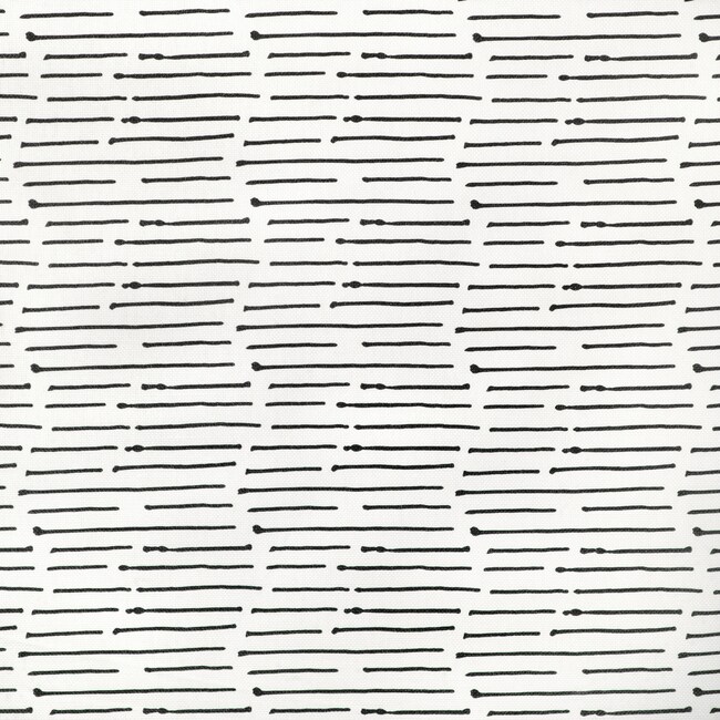 1 Yard Ink Stripe Black Oyster Linen Fabric with Painterly Linear Print for Interiors