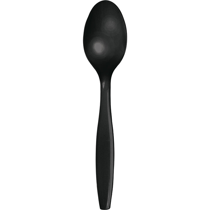 Black Plastic Spoons (24/Pkg)