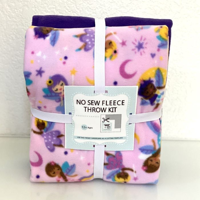 Fairy Princess Anti-Pill No Sew Throw Fleece Fabric Kit