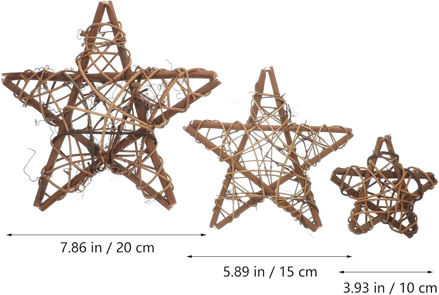 Wicker Stars for Wreaths, Decor, Trees, Ornaments, and Crafts