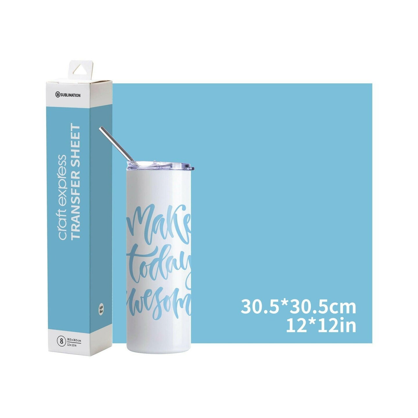 Craft Express 8 Pack 12" x 12" Solid Color Assorted Sublimation Transfer Sheets