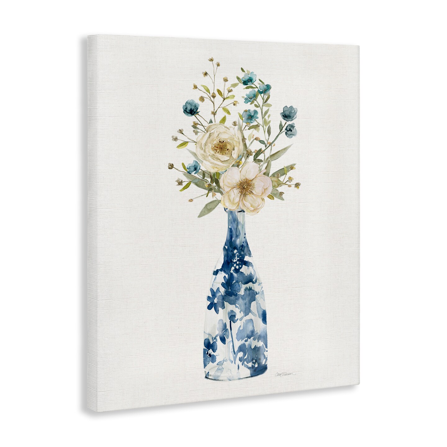 Stupell Industries Chinoiserie Blooms White Flowers Canvas Wall Art, design by Carol Robinson