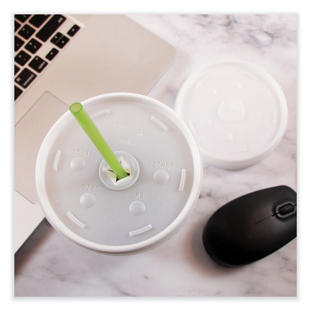Dart Plastic Lids for Foam Cups and Containers Fits 32 oz./44 oz./60 oz. Hot Cups - Translucent (1000/Carton)