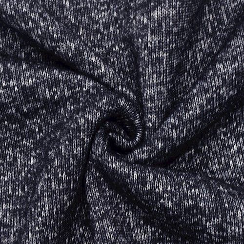 Blue/White Textured Wool Blend Brushed Back Knit Fabric By the Yard