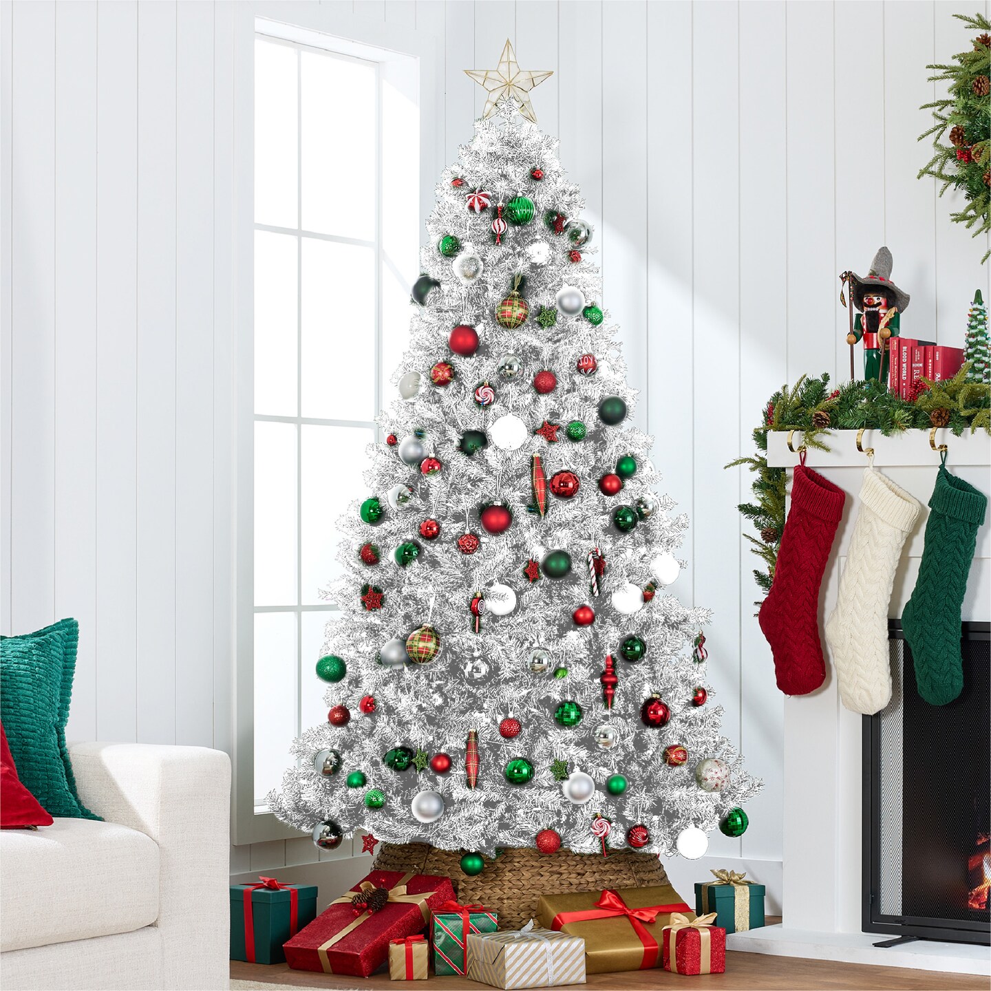 Best Choice Products Artificial Christmas Tree, Premium Unlit Spruce Design, Dense Branches &#x2013; White Spruce