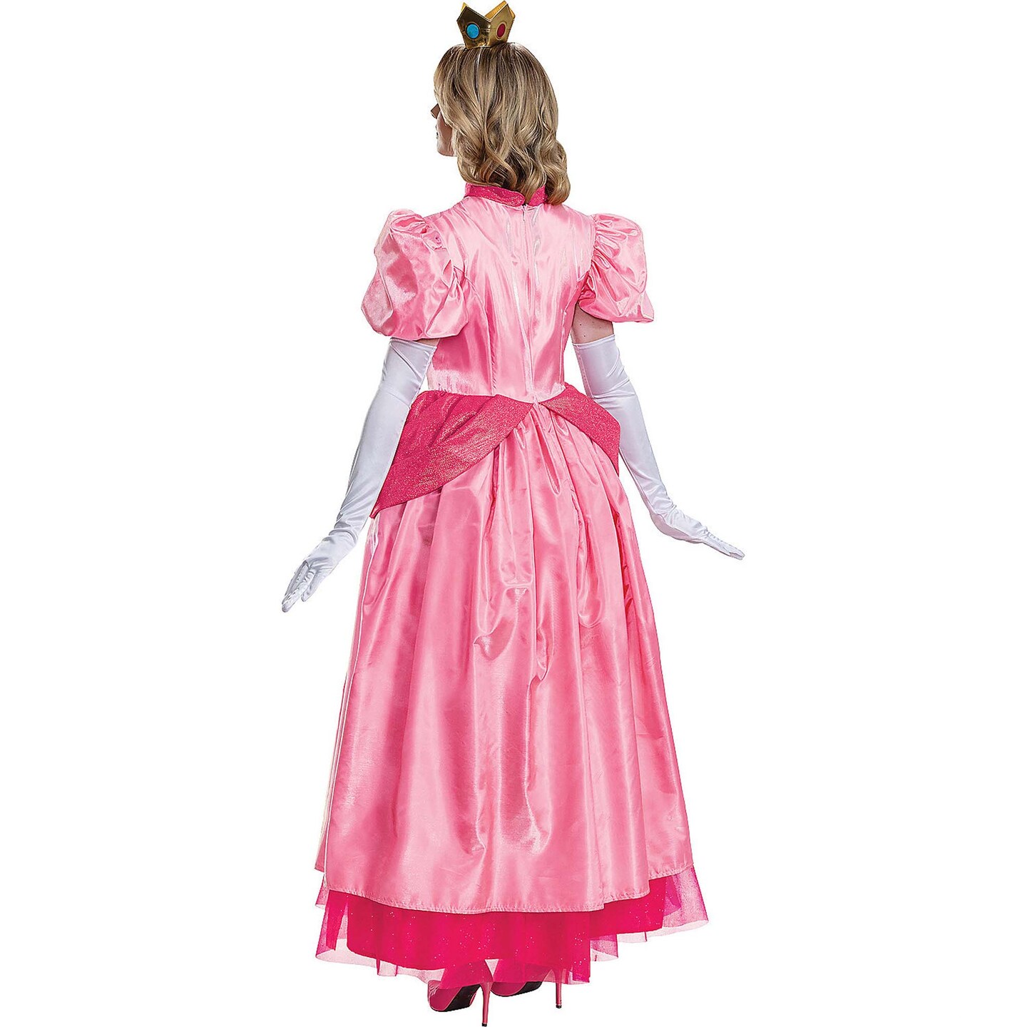 Womens Elevated Princess Peach Adult Halloween Costume Pink Dress