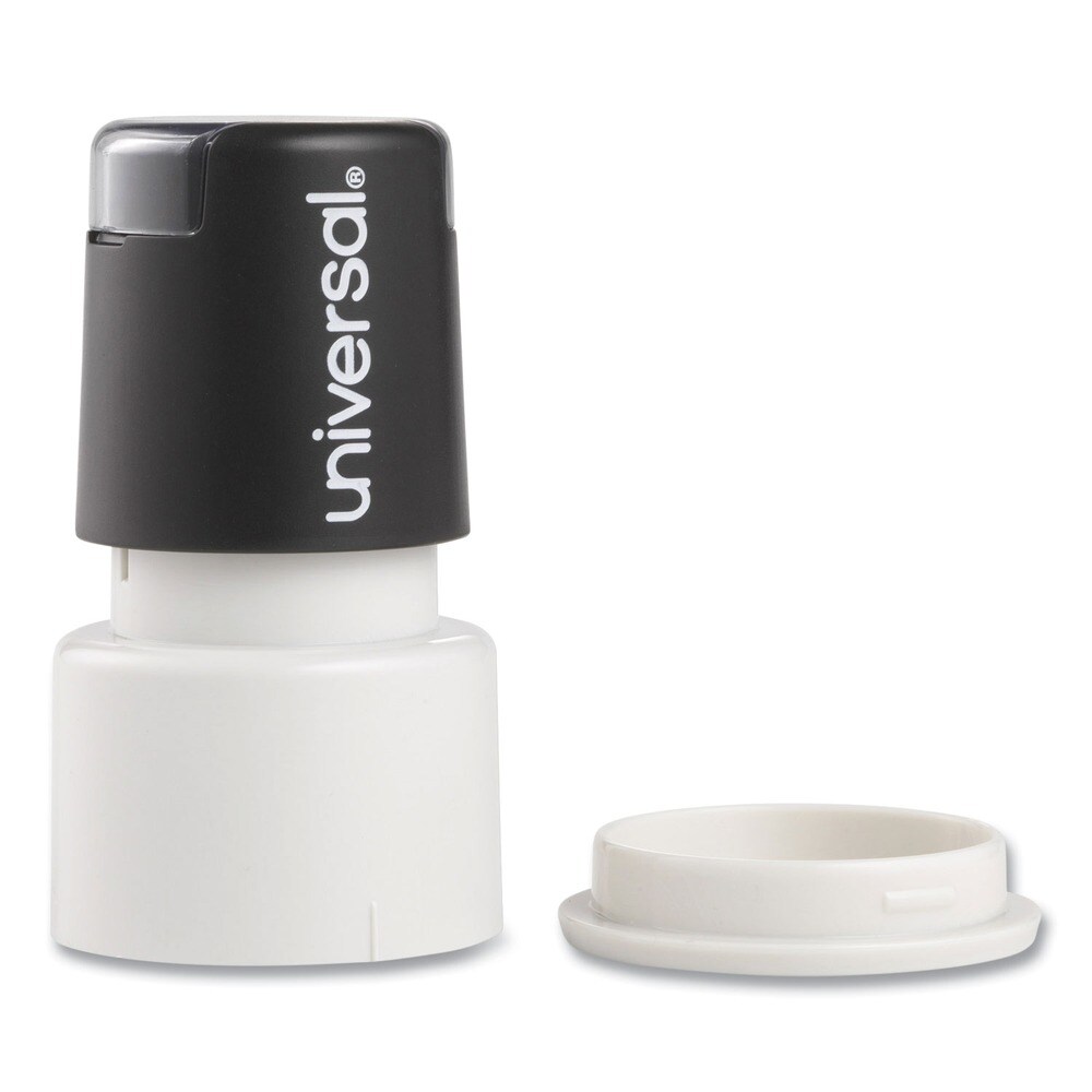 Universal Pre-Inked/Re-Inkable STAR Round Message Stamp - Red Ink