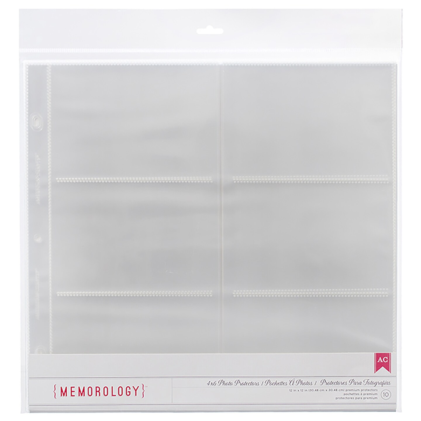 American Crafts Side-Loading Page Protectors 12&#x22;x12&#x22; 10/Pkg-(6) 6&#x22;X4&#x22; Pockets