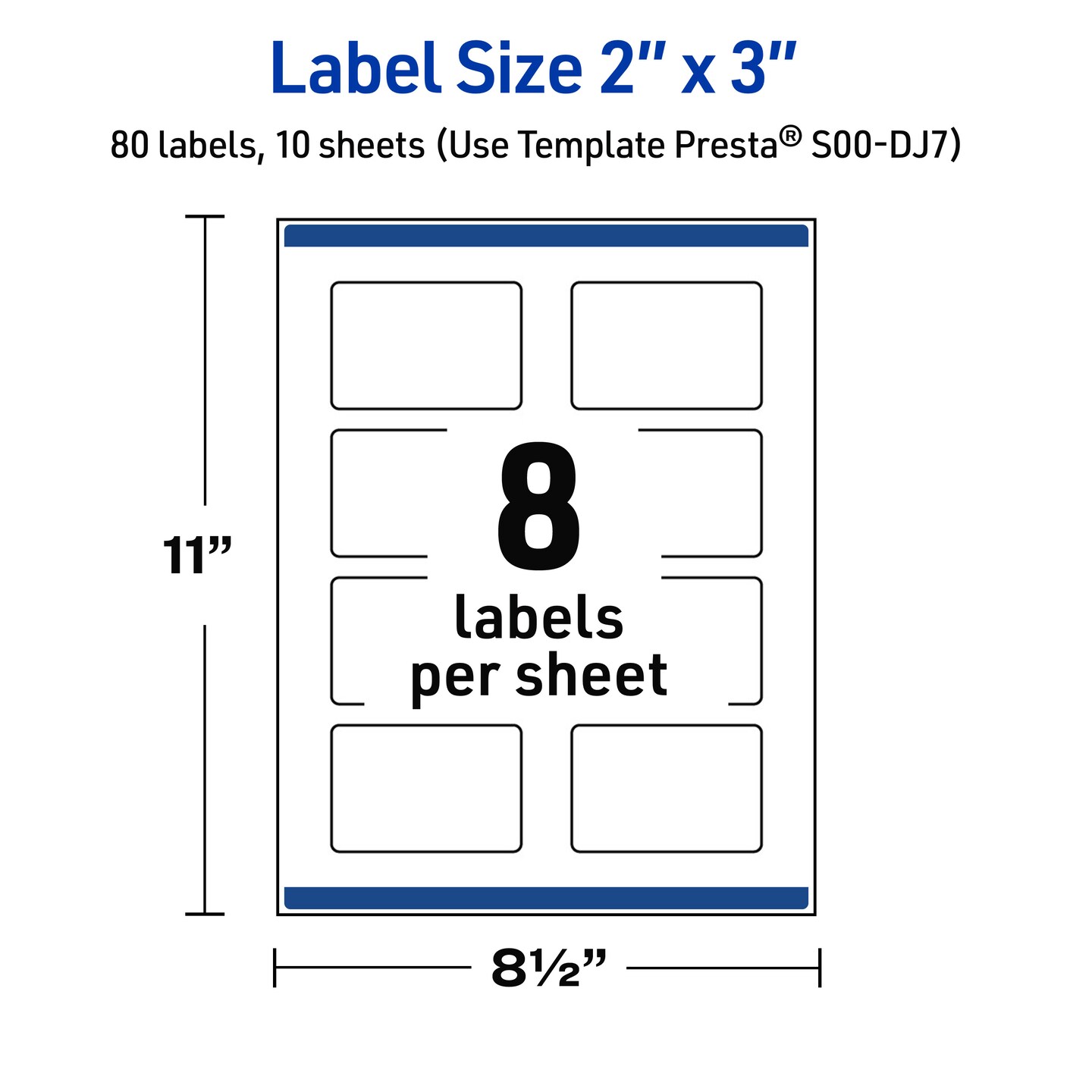 Avery Printable Rectangle Labels, Gold Beads, 2" x 3", Matte White Rectangle Labels, Permanent, Laser/Inkjet, 80ct, Great for Product Labels