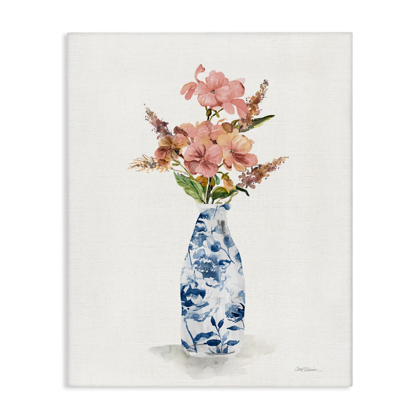 Stupell Industries Chinoiserie Blooms Pink Florals Canvas Wall Art, design by Carol Robinson