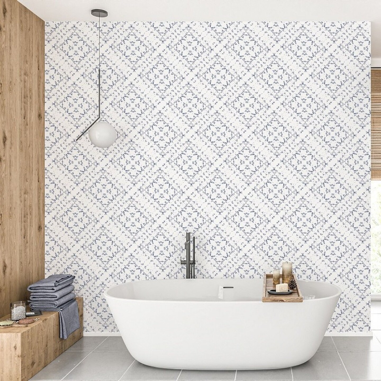 Edge Collections - White - Removable Peel and Stick Wallpaper for Home Decor - 1 Piece