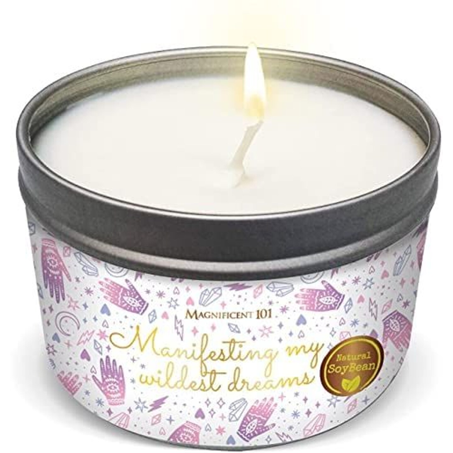 MAGNIFICENT 101 Sage & Palo Santo Soy Wax Candle - 6oz 35-Hour Burn For Energy Cleansing