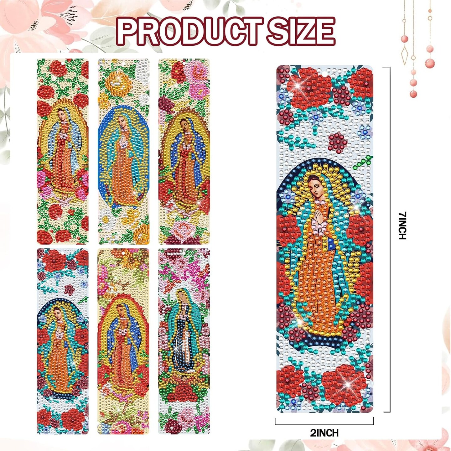 PCS Guadalupe Diamond Painting Bookmarks Kit for Adults