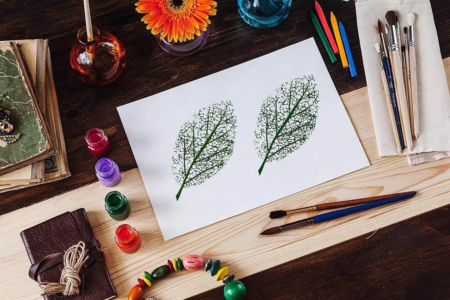 Large Tree Leaf Clear Stamps for Card Making Decoration DIY Scrapbooking, Plant Transparent Rubber Seal Stamps