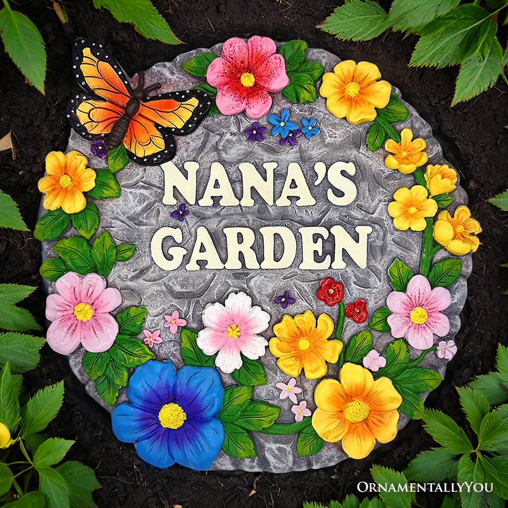 Nana&#x2019;s Garden Floral Stepping Stone, 9.5&#x22; Decorative and Gift for Grandmother