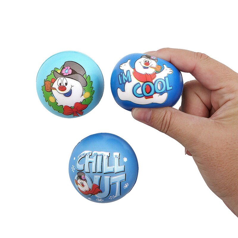 Frosty the Snowman Christmas Fun Stress Balls 2 1/4&#x22; Set of 12