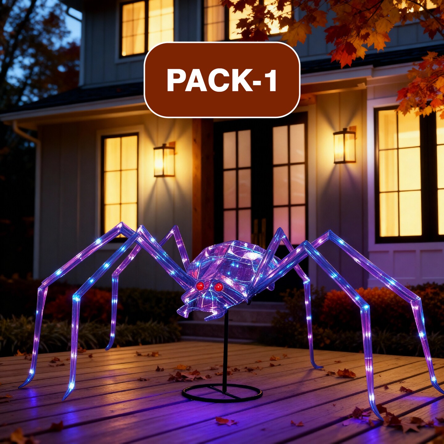 5.5-Ft Pre-Lit Prismatic Spider with 120 Purple LED Lights &#x2013; Indoor/Outdoor Halloween Decor