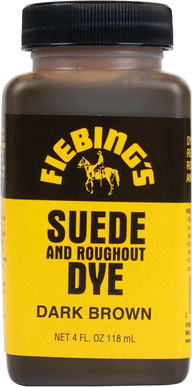 Fiebing&#x27;s Black Suede Dye (4 oz) - Recolor, Brighten &#x26; Restore Suede &#x26; Roughout Leather Shoes, Furniture, Purse - Includes Wool Dauber for Easy Application - Flexible When Dry, Won&#x27;t Crack or Peel