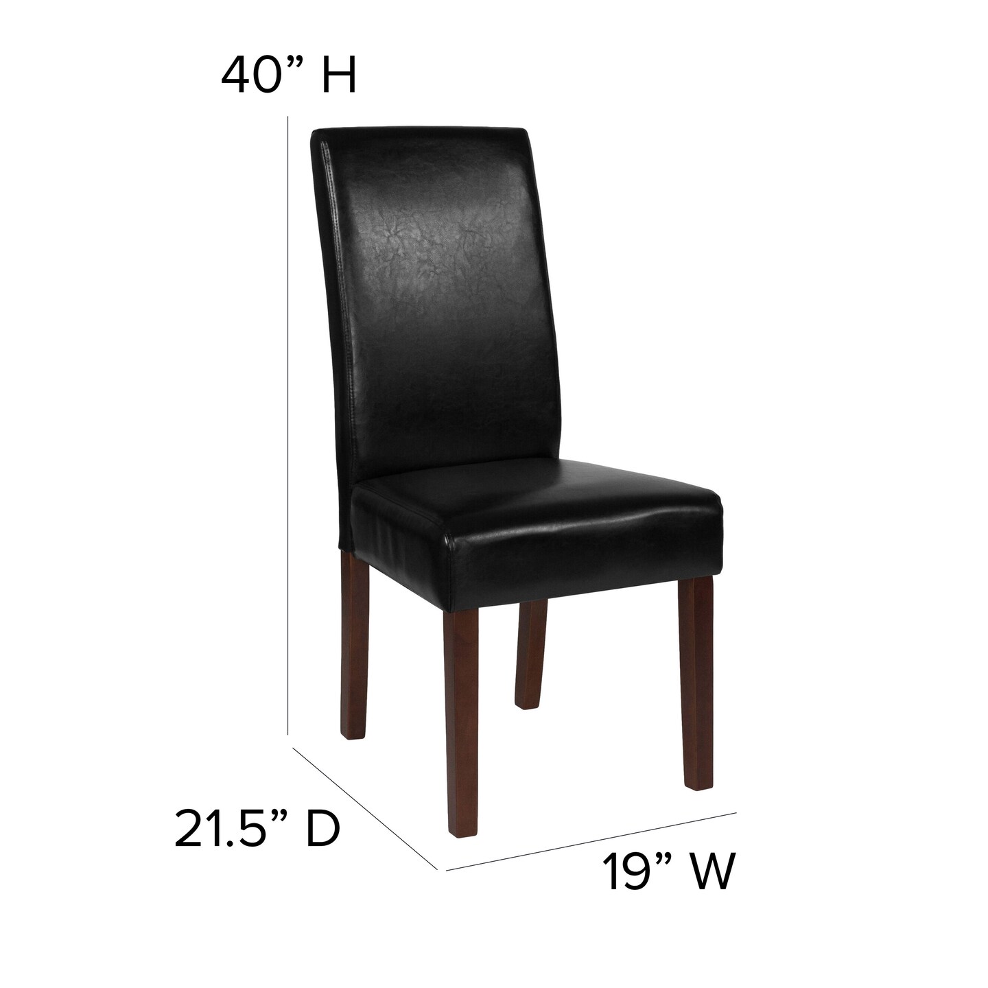 Merrick Lane Ellison Mid-Century Panel Back Parsons Accent Dining Chair