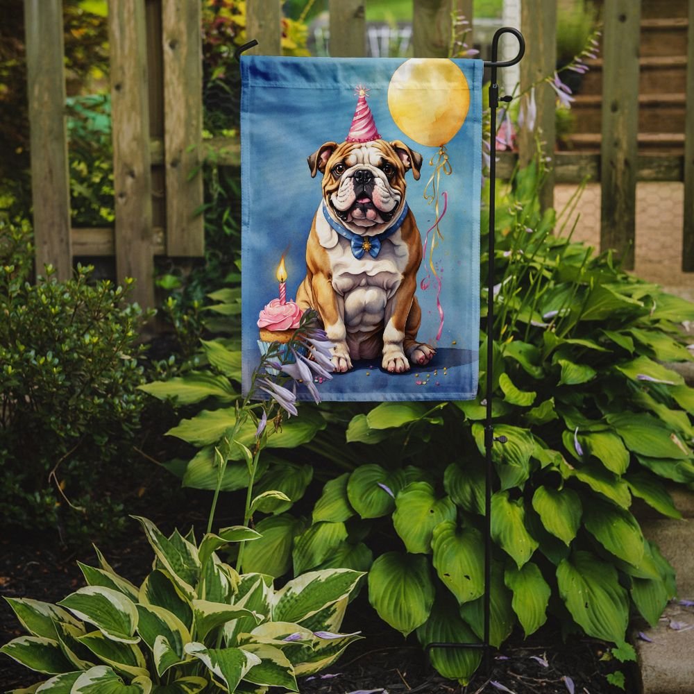 Edge Collections - 11.25" X 15.50" - Multicolor - English Bulldog Birthday Flag - 1 Piece