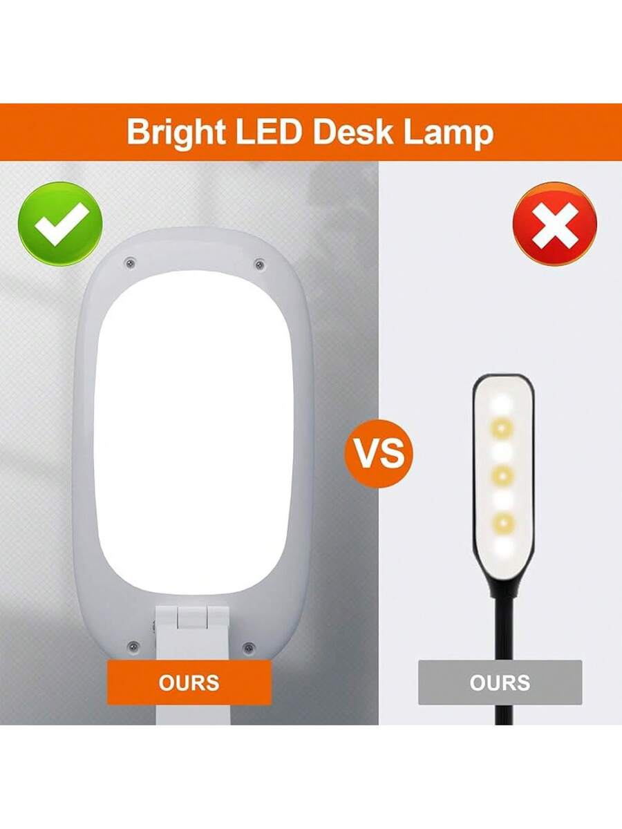 LED Desk Lamp, Battery Operated Rechargeable Foldable Portable Light